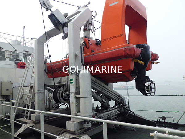IACS Approved SOLAS 30KN Electric, Hydraulic "A" Type Davit For Fast Rescue Boat